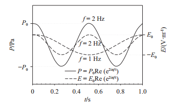 圖 2   壓力和電場隨時(shí)間的變化
