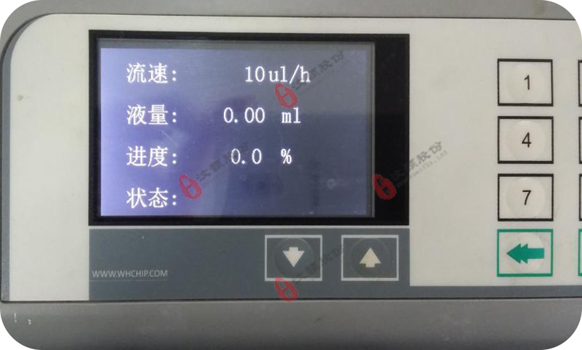  單通道微量注射泵使用工作運(yùn)行界面顯示