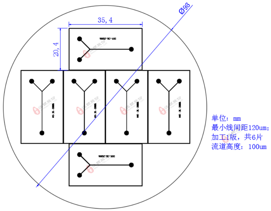 PDMS、純硅芯片圖紙?jiān)O(shè)計(jì)