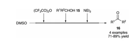 方案7 使用微型流動(dòng)系統(tǒng)的Swern氧化