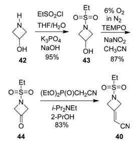圖13 b  巴瑞克替尼片段的合成路線（Lilly）