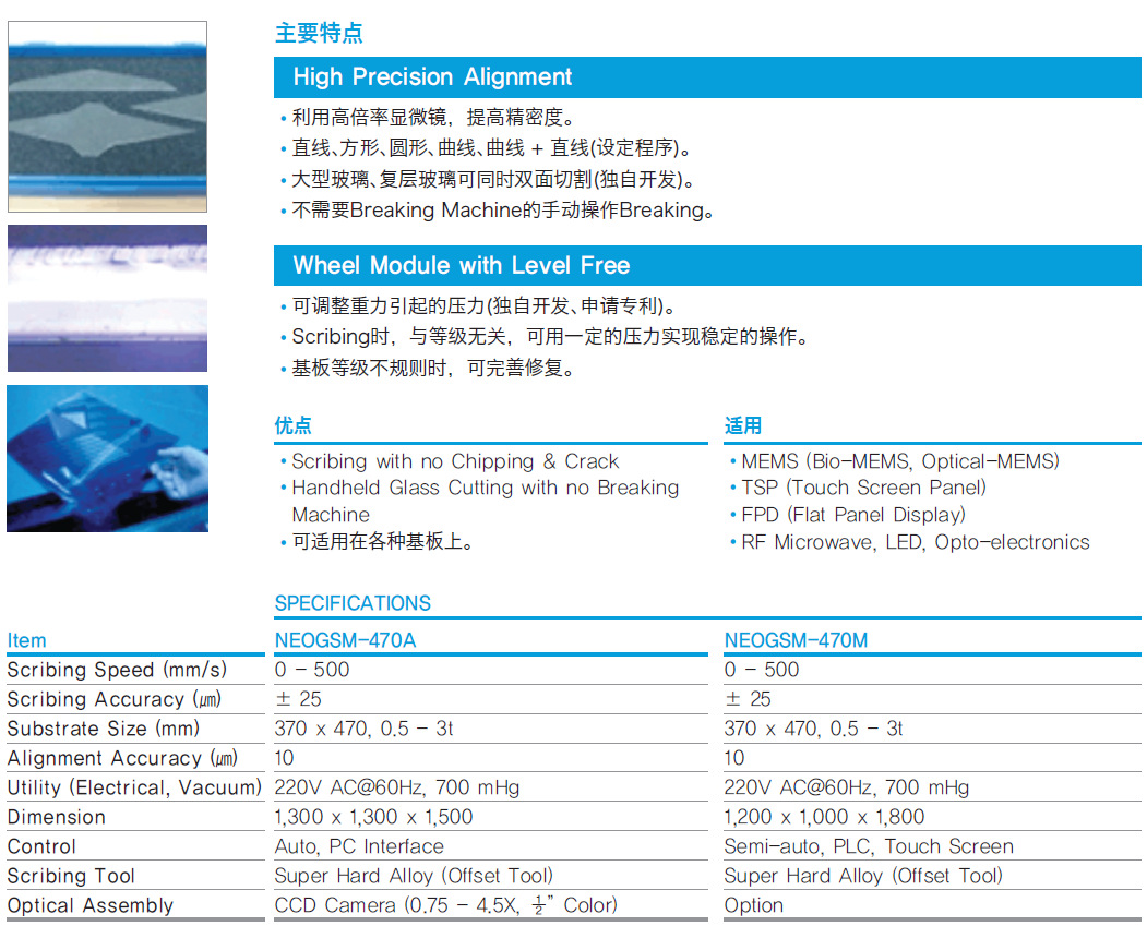 進(jìn)口精密玻璃切割機(jī)特點(diǎn)、技術(shù)參數(shù)、型號(hào)說明